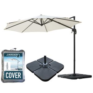 Milan 3m Garden Parasol + Base + Cover Package