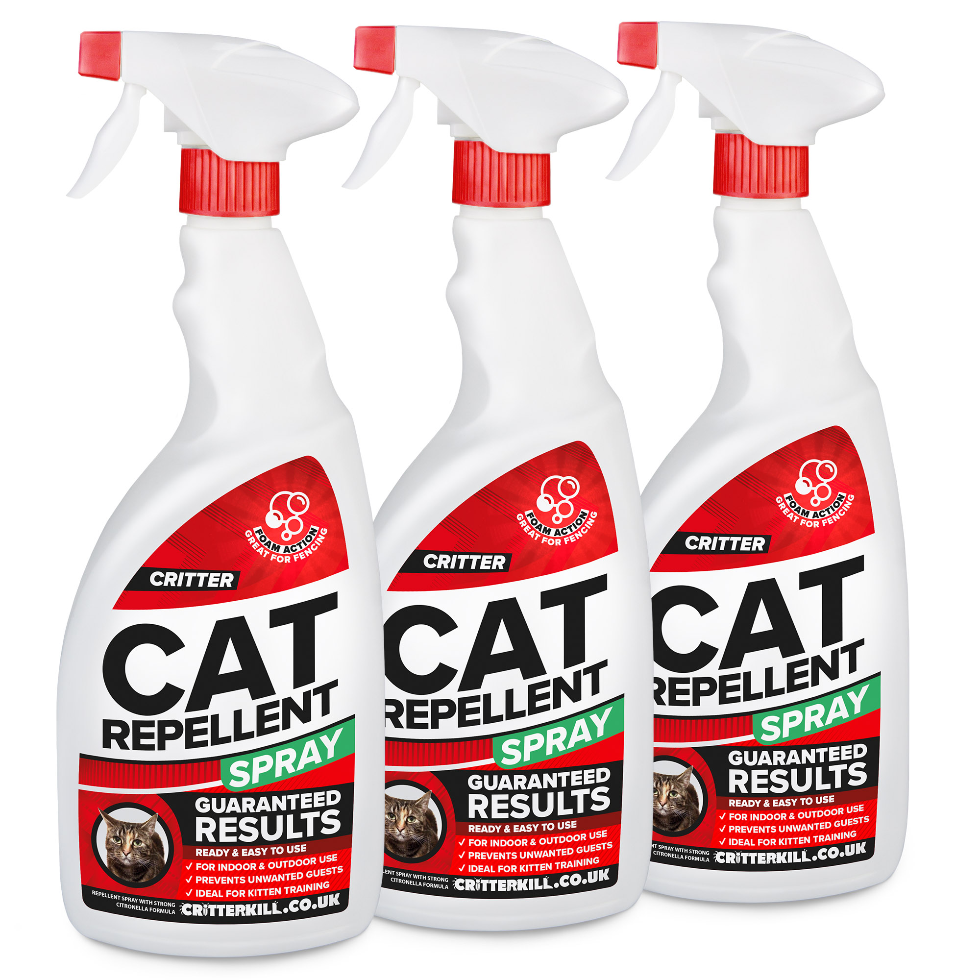 Critter Cat Repellent Spray - 1 Ltr (3 Pack)