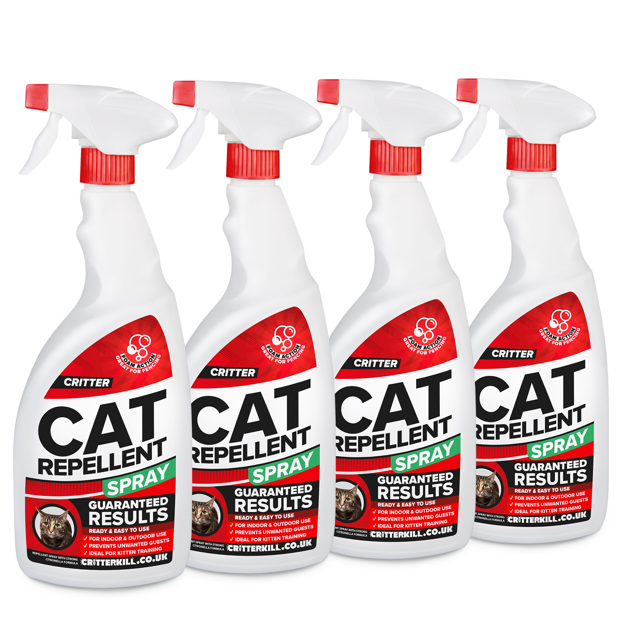 Critter Cat Repellent Spray - 1 Ltr (4 Pack)