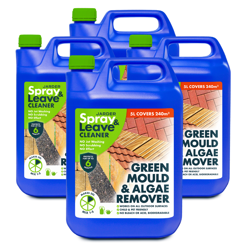 Jarder Spray & Leave Patio Cleaner - Green Mould and Algae Remover 4 x 5L